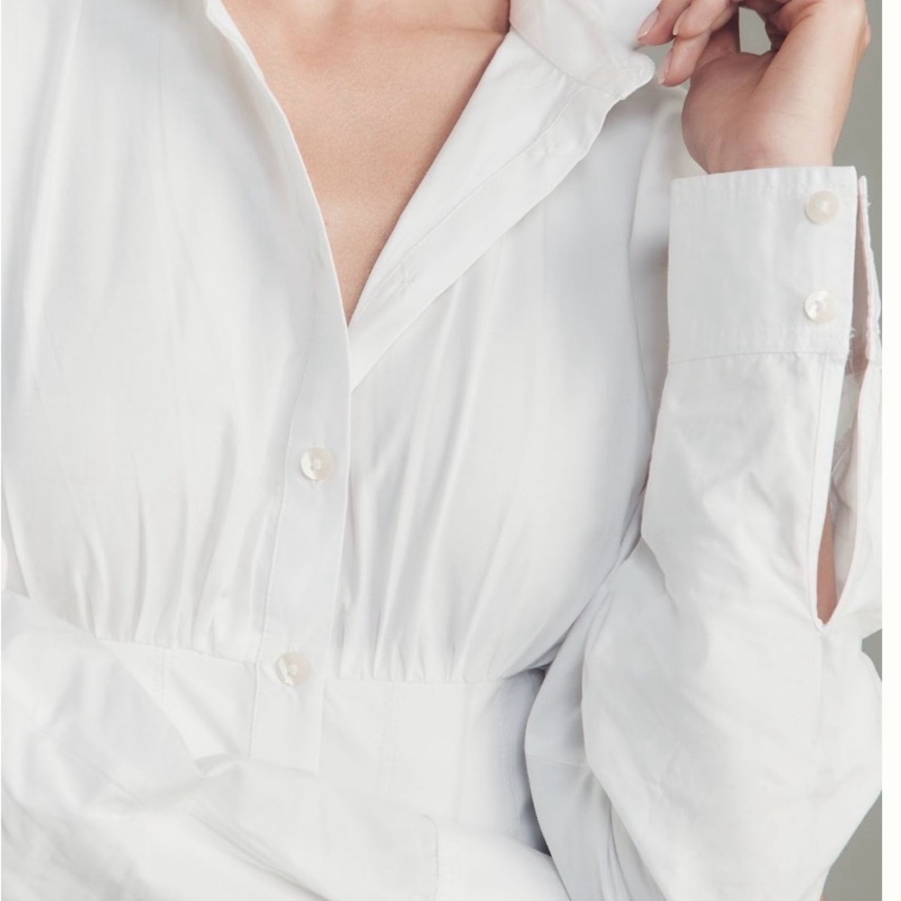 Maeve Long Sleeve Cinched Button Down - Picture 2 of 8